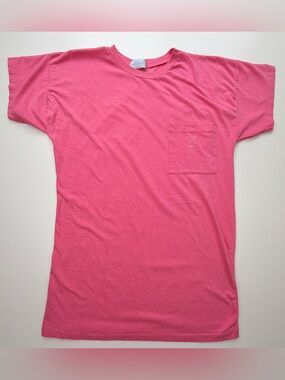 Vintage 90's Playmate Hot Pink Pocket Sleep Tee‎ with Bunny Logo S/M GUC